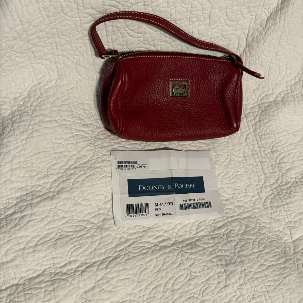 Dooney & Bourke Mini Barrel bag in red pebbled leather